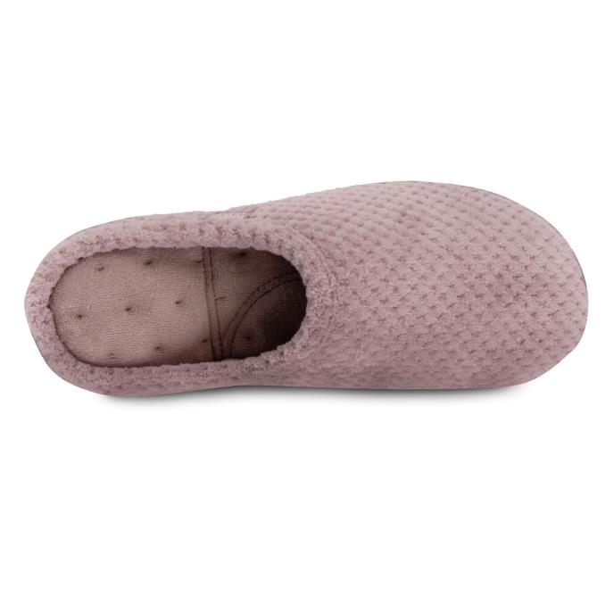 Isotoner Ladies Popcorn Terry Mule Slippers Dusky Pink Extra Image 4